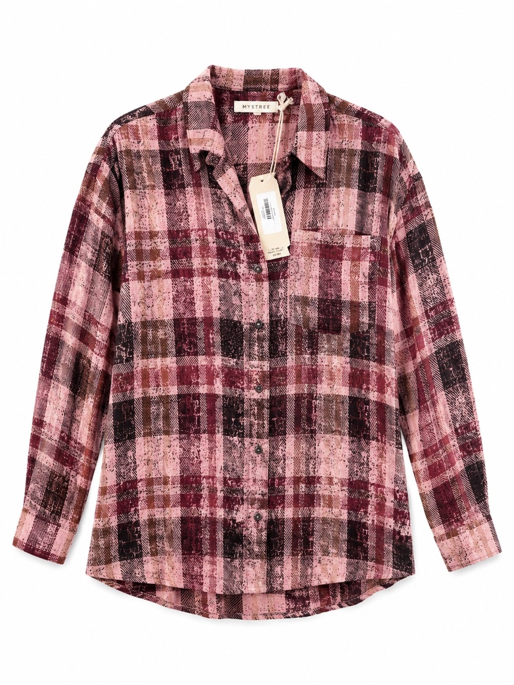 Mystree Pink and maroon Plaid Button-Down Shirt